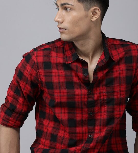 embrace-timeless-style-with-a-red-check-shirt-wardrobe-staple